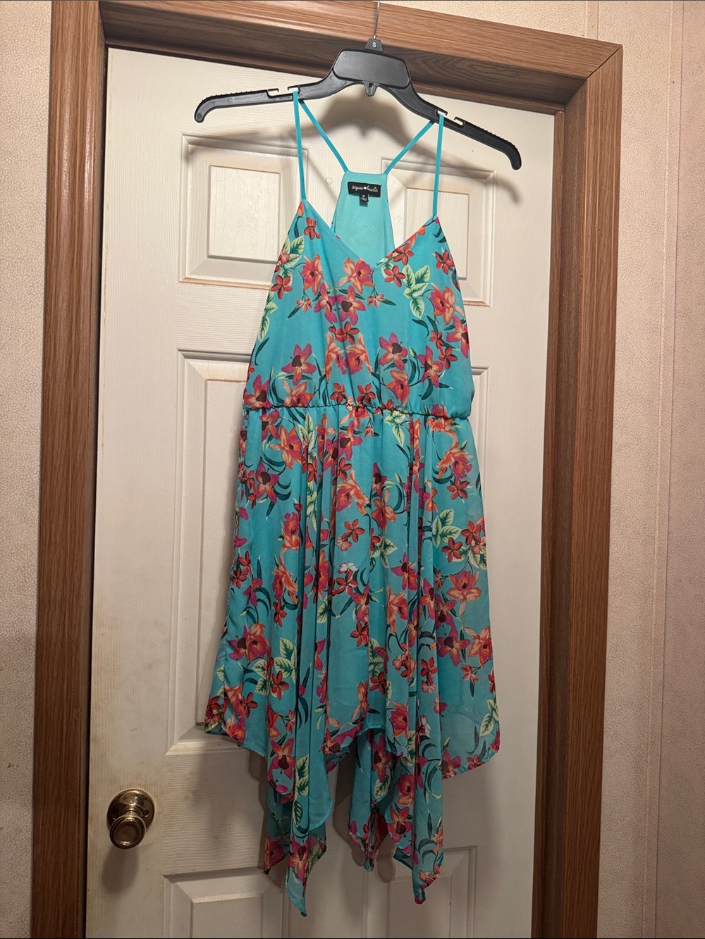 Sequin Hearts Turquoise Spaghetti Strap Sundress